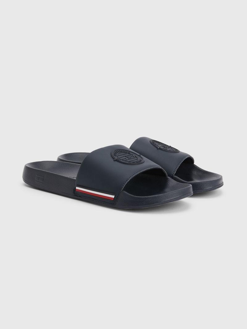 Férfi Tommy Hilfiger Signature pool Sandal Kék | HU 1434RVD